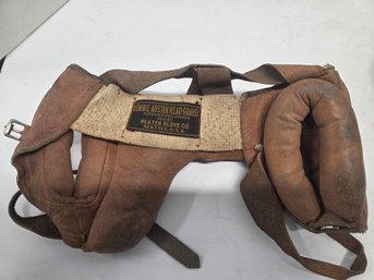 1920s Leather Boxing Head Guards. Antique Rare