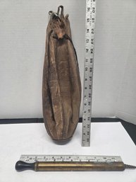 1920s Leather Punching Bag With Brass Pump