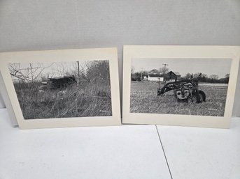 2 Art Photos By EA Waters Of Derelict Farm Equipment And Truck