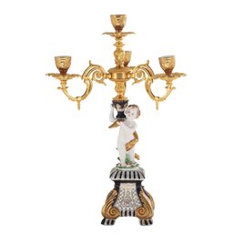 A Luxurious Centerpiece: Hand-Painted Candelabra In Rococo Style
