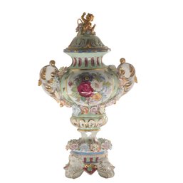 Rococo Three Dimensional Porcelain Flower Urn