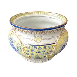 Mediterranean Mornings: Blue & Yellow Rococo Planter