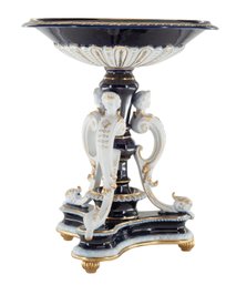 Merman's Mystique: A One-of-a-Kind Hand-Painted Porcelain Serving Bowl