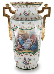 Masterful Fusion: Oriental-Style Porcelain Vase With Intricate Geometric Details