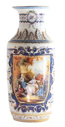 Hand-painted Rococo Style Motif Vase In White