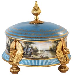 Beasts And Beauty: Unique Porcelain Jar With Elevated Legs