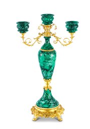 A Pair Of Evergreen Porcelain And Bronze Three Cup Candle Holder