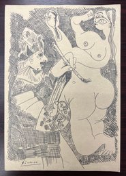 Pablo Picasso Manner Of: Artiste Et Nu