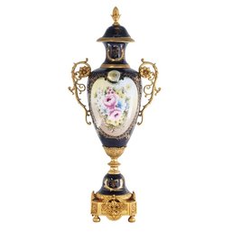 Bronze Handle Rococo Porcelain Vase