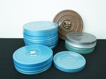 (Lot A) Vintage 8mm Movie Reel Metals /w Canister Cases