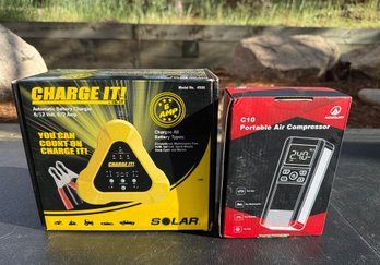 Battery Charger & Portable Air Compressor Lot