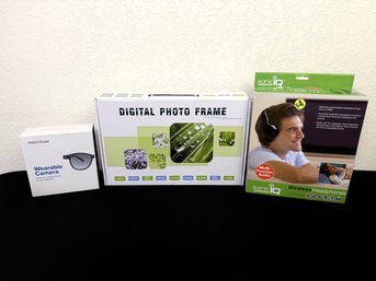 (Lot A) Pogocam, Digital Photo Frame, And Wireless Headphones