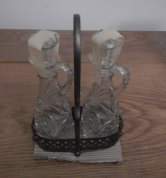 International Server Company Silverplated Oil & Vinegar Set