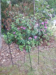 Four Black Metal Plant Stands