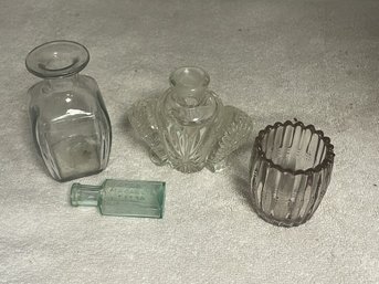 Lot Of 4 Apothicary Containers