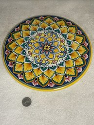 Gialletti Giulio Deruta Italy Hand Painted Pottery - Featurig Mandala Flower