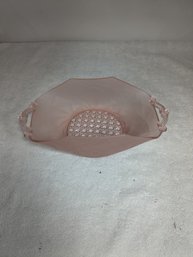 Pink Frosted Glass Bowl