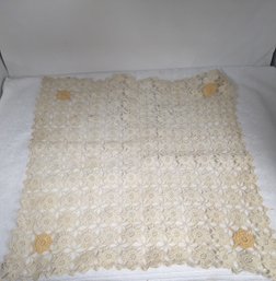 Yellow And White Crochet Placemat