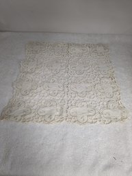 Square White Knit Doily