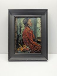 Woman In Oils Hand Painted Framed Art 17 5/8' H X 14' W - Local Pick-up