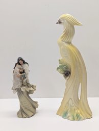 Stewart B McCulloch Bird Statue & Indian Maiden Figurine - 2 Pc Lot - Local Pick-up Only