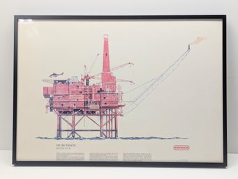 CONOCO Oil Rig - Large Framed Print Murchison Block - Local Pick-up Only