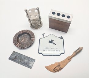 Handcrafted Wooden Knife With Image, Mt St Helens Ashtray, Garden Sign, Holders And More