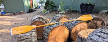 Wooden Kayak Paddle, With A Mid Handle Coupler And Metal Blade Tips - Local Pick-up - Read Notes