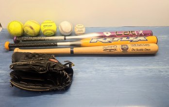 Baseball Bats, Rawlings Leather Glove & Balls - Local Pick-up