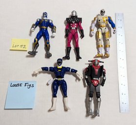 Lot 52 Bandai Power Ranger Variant Lot - 5 Loose Figures, As Shown