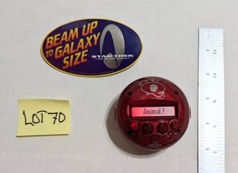 Lot 70 Radica 20 Q Electronic Game & Star Trek Beam Me Up To Galaxy Size Pin - 2 Pc Lot