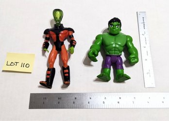 Lot 110 The Leader (Toy Biz) Villian In Anti Hulk Armor 1997 & Hulk Figure - 2 Fig Lot