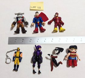 Lot 111 Mixed Small Figure Lot: Harley Quinn, Hiro Hamada, Hammerhead, Wolverine & More -7 Fig Lot