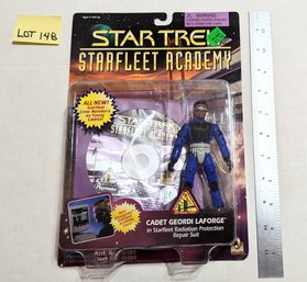 Lot 148 Star Trek Academy Cadet Geordi La Forge Figure - Sealed With CD