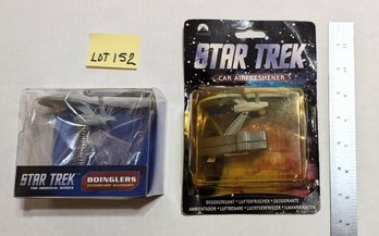 Lot 152 Star Trek Space Craft Boinglers & Car Air Freshener - 2 Pc Lot
