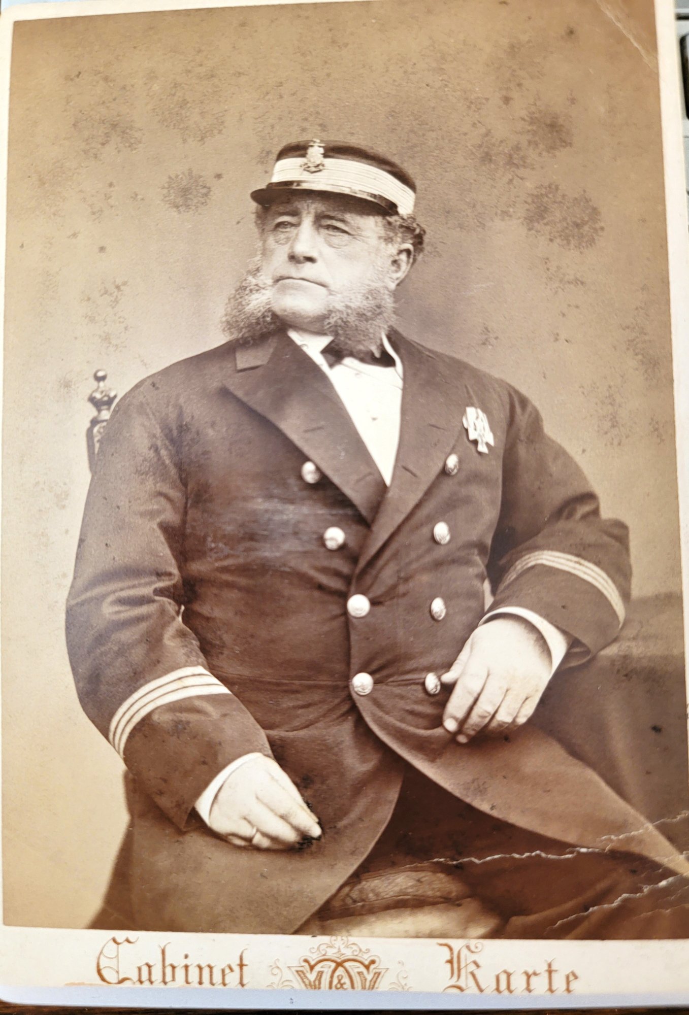 1800s CDV Of Captain Schwensen Who Piloted The Steamship Westphalia For