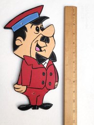 Small Hand-painted Plywood Cartoon Figure Mr. Twiddle By Local Artist Signed On Reverse With A 2020 Sticker