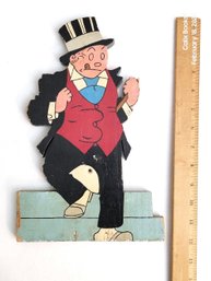Vintage Soft Pine Rich Uncle Pennybags From The Early Monopoly Era, Likely Produced From 1930s To 1940s