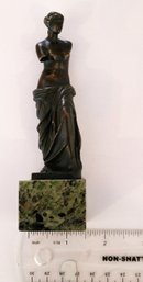 Early 19th Century Venus De Milo Miniature Finely Detailed Bronze Possible Small 'Animal' Stamp On Base.