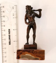 Rare! Nineteenth Century Bronze Hercules Miniature On Layered Marble Base From The Innes MIT Collection!
