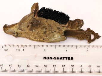 Rare Victorian Messenger Boars Head Desk Accessory Featuring Original Red Glass Eyes  Functional Pen Wipe!