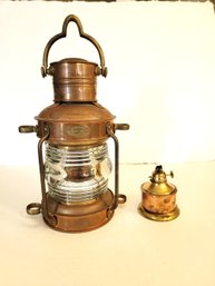 Vintage Clark Bros London & Bristol Nautical Ship Lantern: Brass & Copper. The Real McCoy! Not A Knock Off!