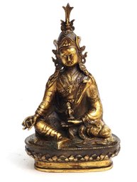 Finely Cast Tibetan Bronze Padmasambhava Statue Late Nineteenth To Early Twentieth Century With Mark