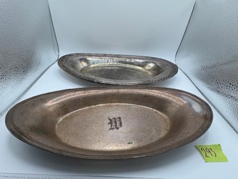 Vtg Silver Plated Serving Trays/bowl