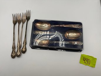 Vintage Commemorative Presidential Spoons And 1835 R Wallace Crab Forks