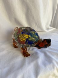 Murano Style Hand Blown Turtle Sculpture