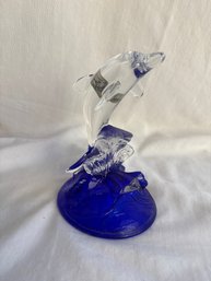 Vintage Cristal D'Arques Leaping Dolphin Figurine
