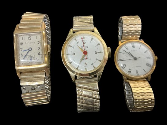 Vintage 1930s To 1960s Mens Mechanical Watches Bulova Cimier Timex