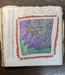 No Faith MP Cuz - Jon Sarkin Original Outsider (Way Outside) Art On 13x13 Ish Album Cover