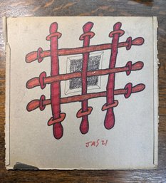 Viewlock - By Jon Sarkin Original Outsider (Way Outside) Art On 13x13 Ish Album Cover Signed